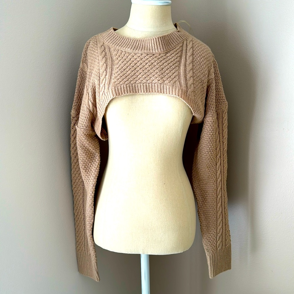 Crop tan sweater